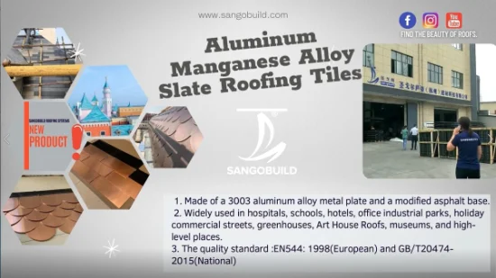 Fire Resistance Metal Roof Alumal Alloy Slate Roofing Tiles in Oman