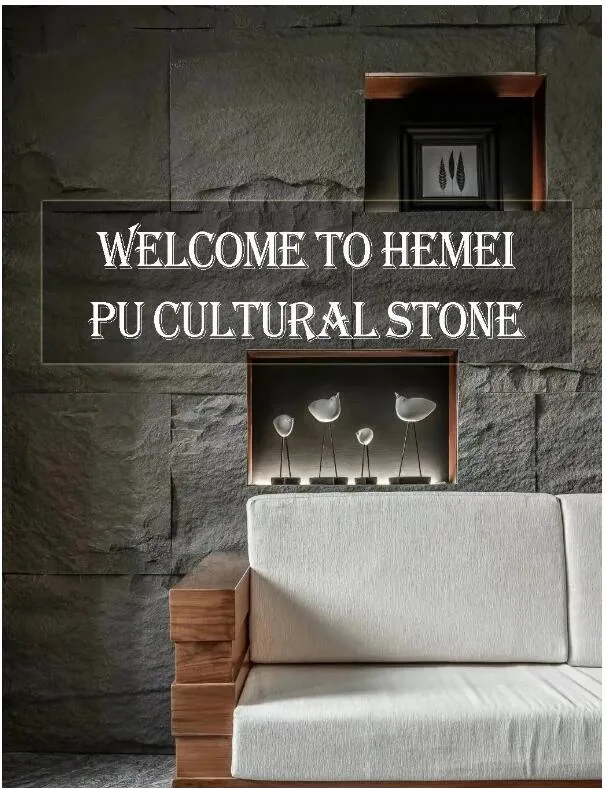 Indoor Waterproof Artificial Culture Veneer 3D PU Foam Stone for Wall Panel