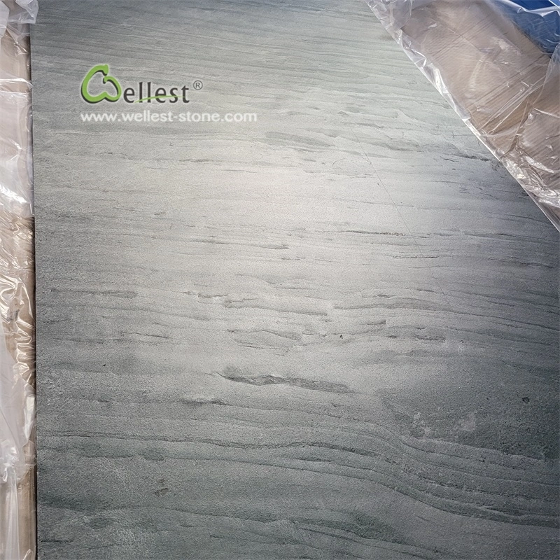 Natural Slate Sea Green Light and Flexible and Ultra Thin Stone Veneer Wall Panel