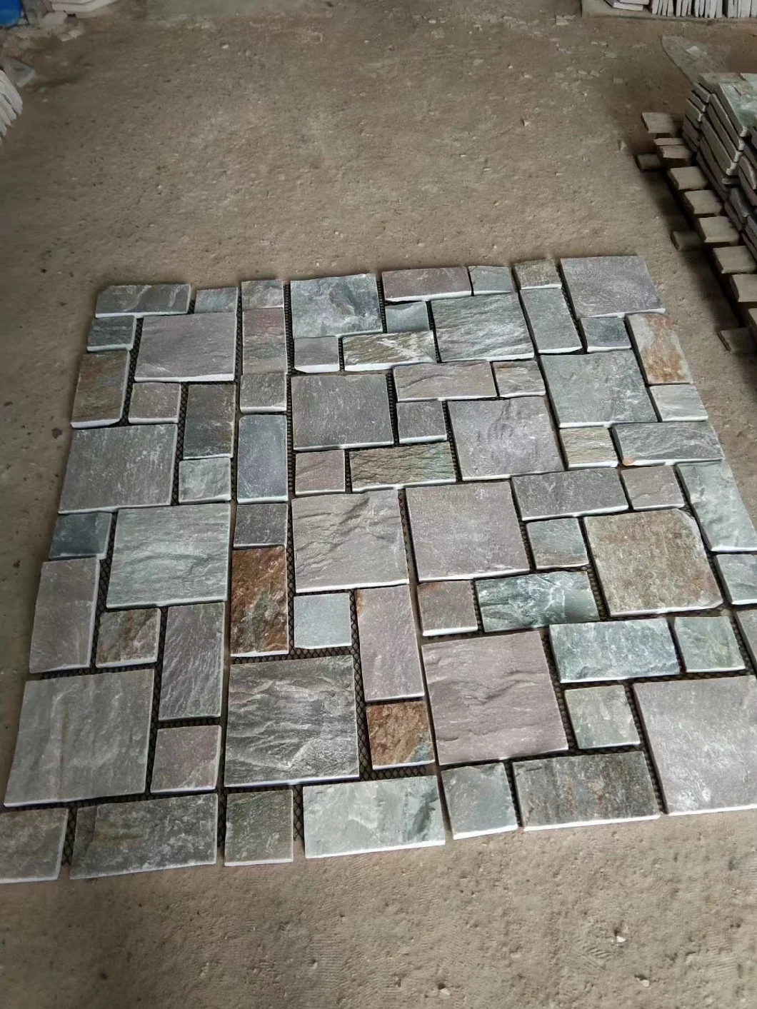 Meshed Flagstone Pavers Mats Slate Veneer