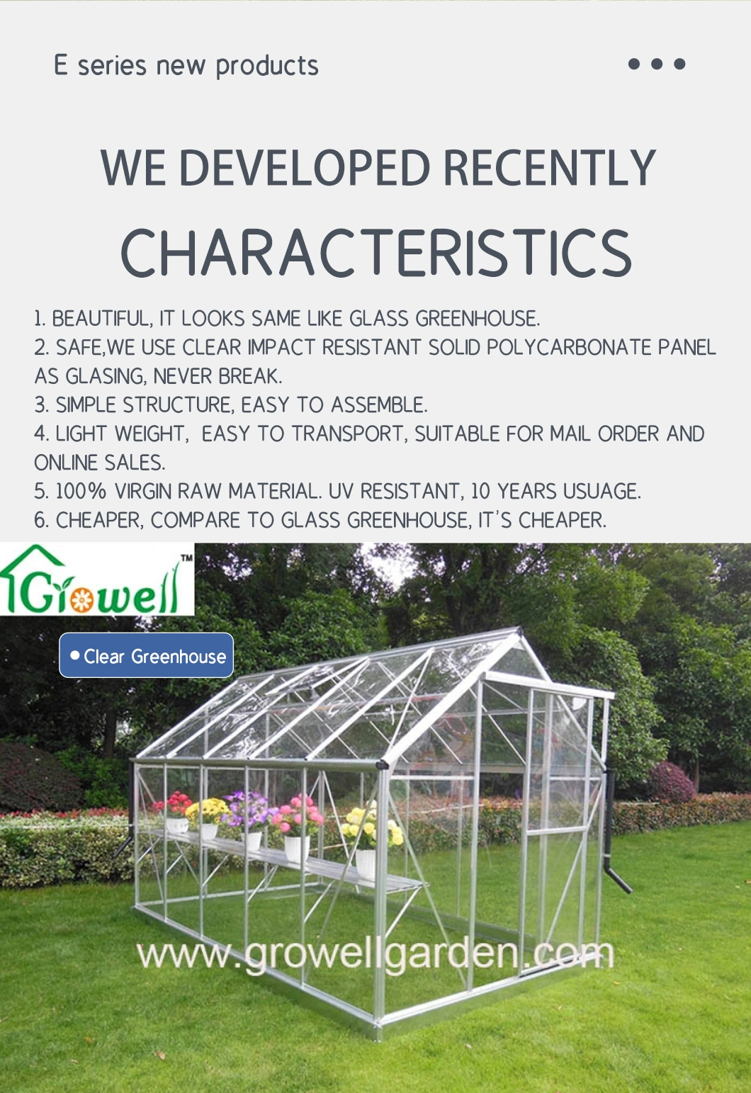 Premium Side Wall Entry Greenhouse for Sale