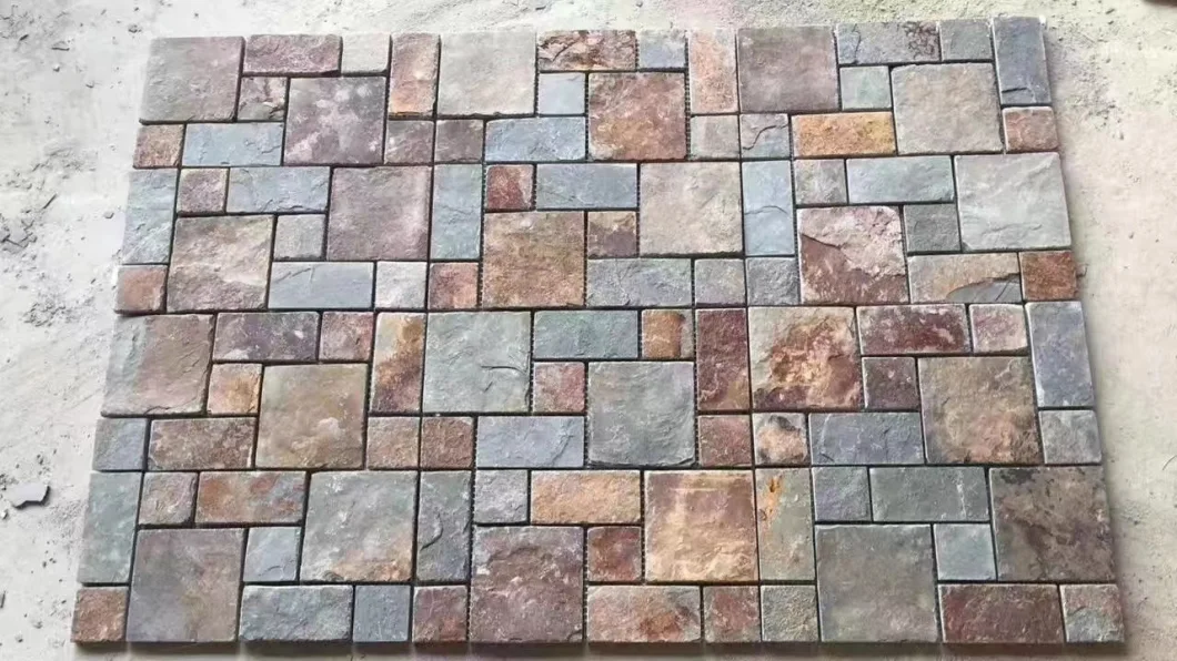 Meshed Flagstone Pavers Mats Slate Veneer