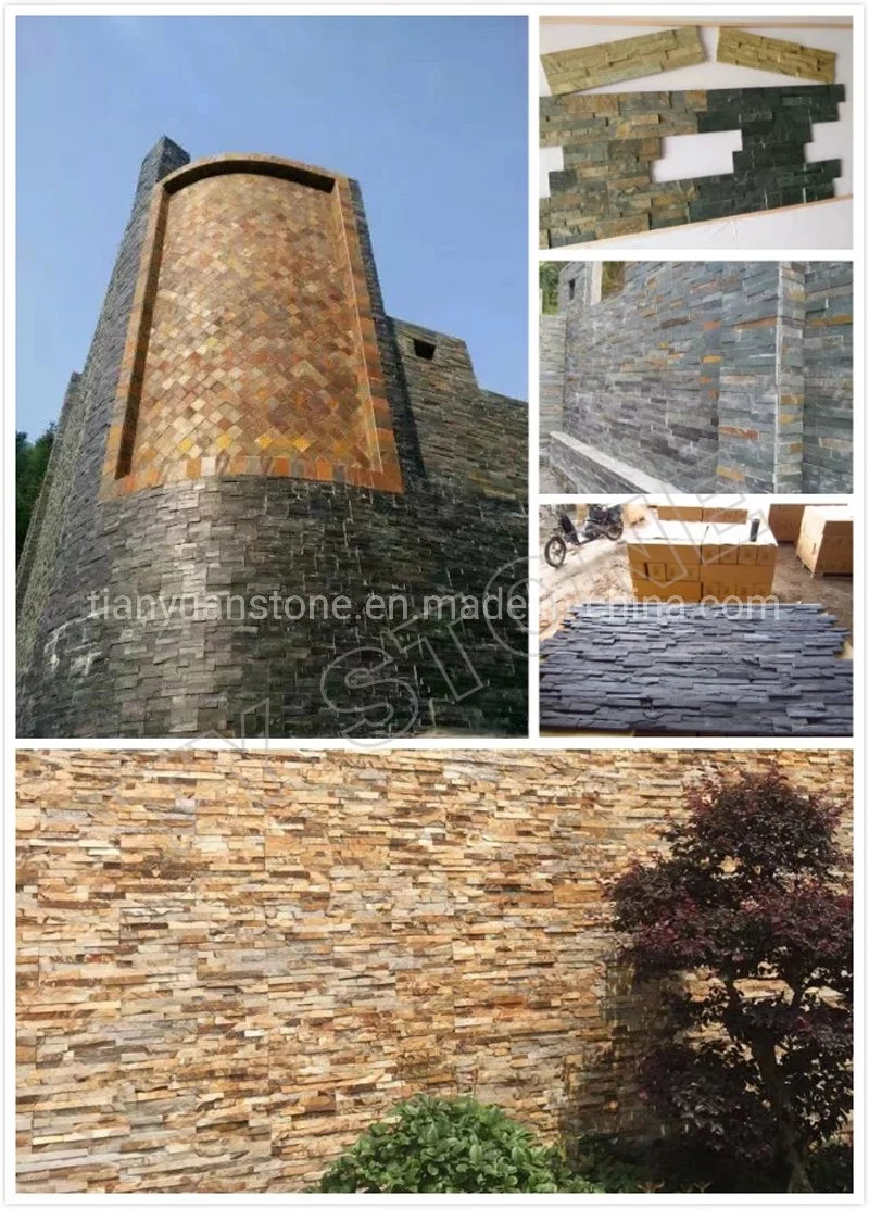 Exterior Natural Stone Wall Slate Panel Stacked Cultured Stone