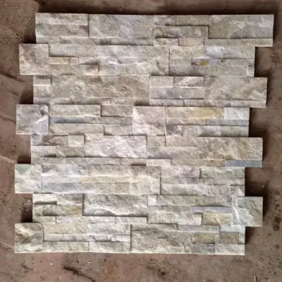 18*35cm Hot Sale China Yellow White Quartz Stone Wall Cladding