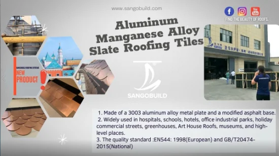 Eco-Friendly Building Hardware Roofing Sheet Alumal Alloy Slate Roofing Tiles in Ghana