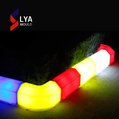 Plastic Road Curb Stone LED Lightening Colors