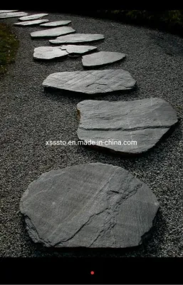 Black and Grey Slate Random Flagstone for Exterior Paving