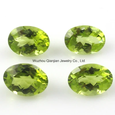 Oval Shape Olive Loose Cubic Zircon Gemstone Large Lab Synthetic Stone