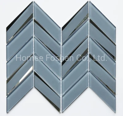 Popular Design 3D Mosaico De Vidrio Grey Color Glass Mosaic Wall Tiles for Backsplash Basic Customization